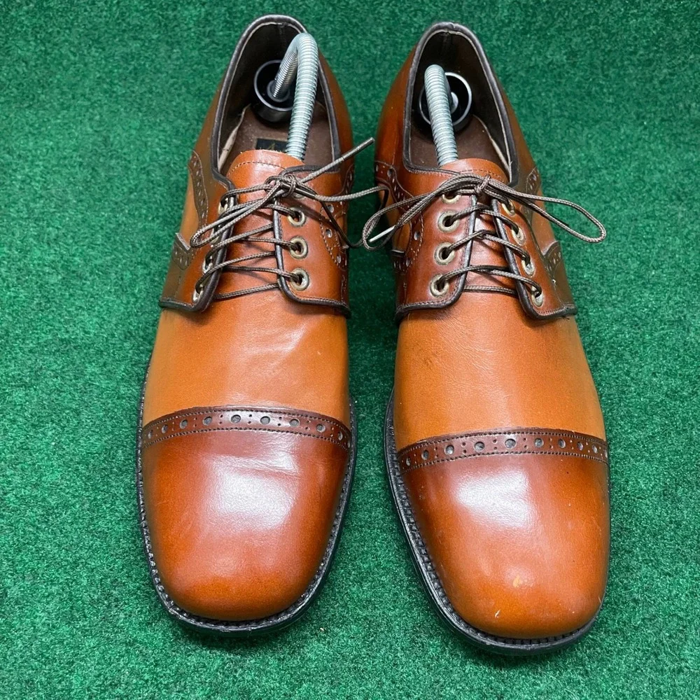 Vintage AG Mens Fine Shoes 10D Two Tone Spectator Brogue Oxfords OSullivans Heel